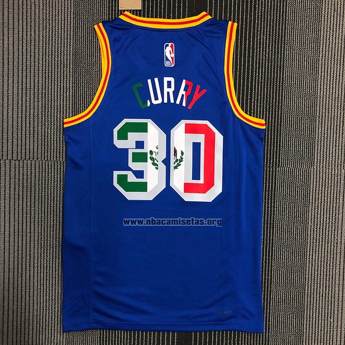 Camiseta Golden State Warriors Stephen Curry NO 30 Classic Royal Special Mexico Edition Azul